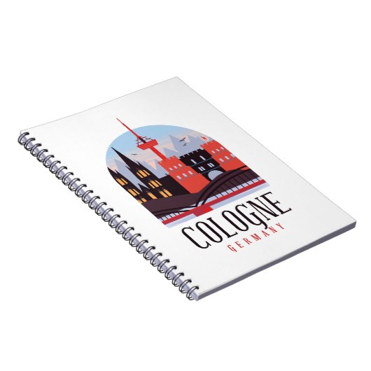 Köln Deutschland Vintag Stadtbild Notizblock (Rechte Seite)