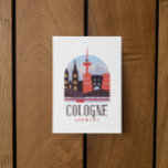 Köln Deutschland Vintag Stadtbild Postkarte<br><div class="desc">Grosses Vintages Kölner Kunstwerk mit dem Dom,  Hohenzollernbrücke über den Rhein,  Köln,  Deutschland. Einzigartige Souvenir- und Geschenkidee für Ihre Familie und Lieben.</div>