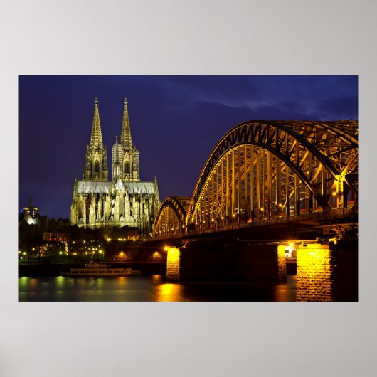 Köln - Dom am Dämmerposter Poster (Vorne)