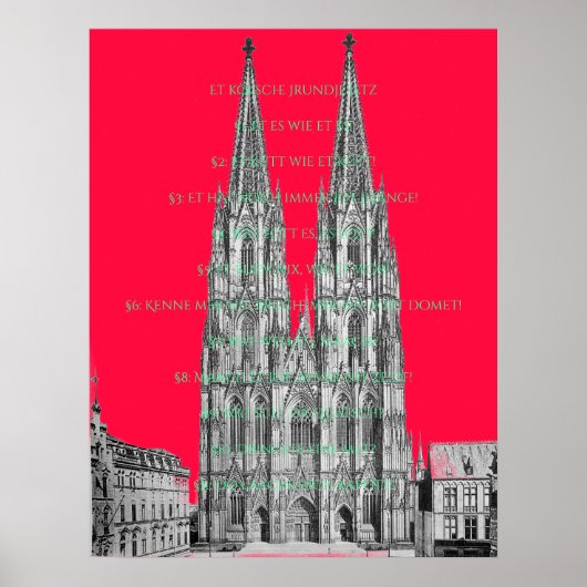 Köln Dome Köln Köln Köln Kölsches Grundgesetz Poster (Vorne)