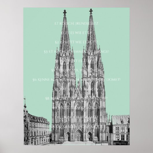 Köln Dome Köln Köln Köln Kölsches Grundgesetz Poster (Vorne)