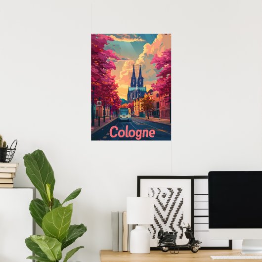 Köln: DomMajestät und Lila Ruhe Poster (Heimbüro)