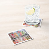 Köln - Handgezeichnete Wasserfarbskizze Rechteckiger Pappuntersetzer (Vor Ort)