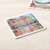 Köln - Handgezeichnete Wasserfarbskizze Rechteckiger Pappuntersetzer (angewinkelt)