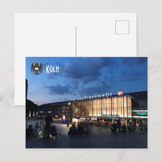 Koln Hauptbahnhof Postkarte (Vorne/Hinten)