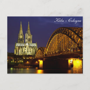 Köln - Kathedrale bei der Ansichtskarte der Dämmer Postkarte