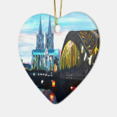 Köln-Kathedrale mit Hohenzollernbridge Keramikornament (Links)