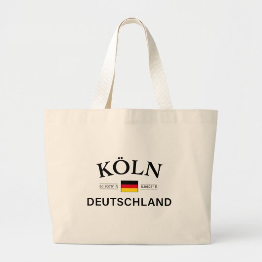 Koln (Köln) Deutschland koordiniert Deutsch Jumbo Stoffbeutel (Vorne)