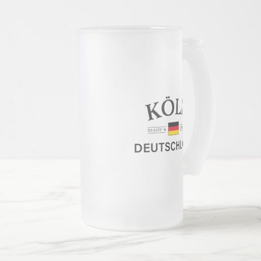 Koln (Köln) Deutschland koordiniert Deutsch Mattglas Bierglas (VorderseiteRechts)