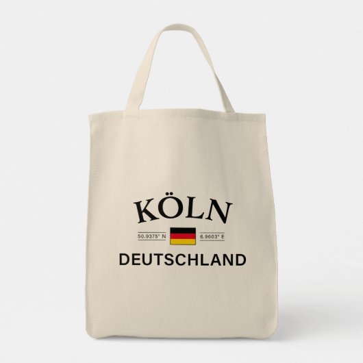 Koln (Köln) Deutschland koordiniert Deutsch Tragetasche (Rückseite)