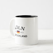 Koln (Köln) Deutschland koordiniert Deutsch Zweifarbige Tasse (Vorderseite Links)