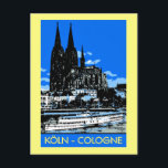 Köln Köln retro Vintage Reise-Anzeige Postkarte<br><div class="desc">Aus unserem Poster mit dem gleichen Namen. Ein neues, qualitativ hochwertiges Digitalbild, das im traditionellen Stil von Retro-Plakaten zeichne und den Dom (Dom) und den Rhein zeigt. Köln (Köln), die viertgrößte Stadt Deutschlands (nach Berlin, Hamburg und München), ist die größte Stadt sowohl im Bundesstaatlichen Staat Nordrhein-Westfalen als auch im Metropolitan...</div>