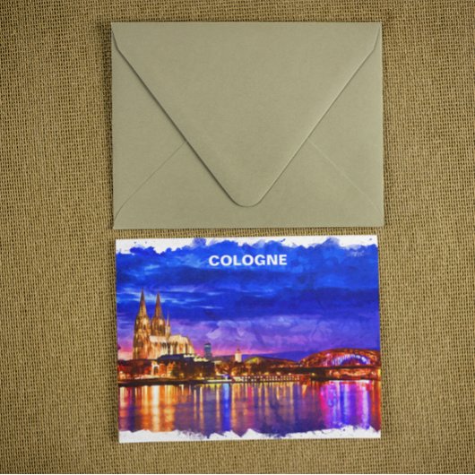 Köln - Nachtbild Postkarte