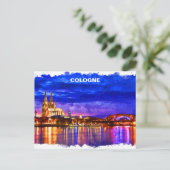 Köln - Nachtbild Postkarte (Stehend Vorderseite)