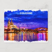 Köln - Nachtbild Postkarte (Vorderseite)
