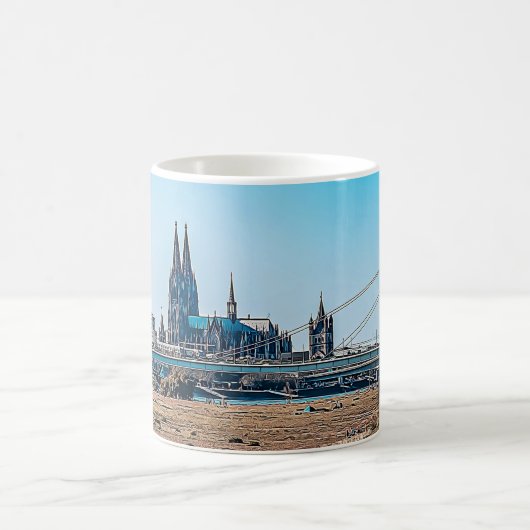 Köln Panorama mit Kölner Dom Tasse Kaffeetasse (Mittel)