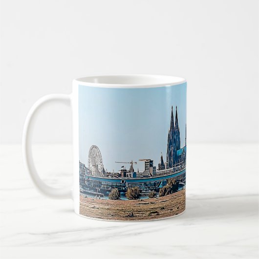 Köln Panorama mit Kölner Dom Tasse Kaffeetasse (Links)