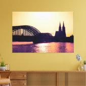 Köln Panorama Sunset mit Kölner Dom Leinwanddruck (Insitu (Wohnzimmer))