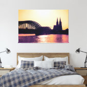 Köln Panorama Sunset mit Kölner Dom Leinwanddruck (Insitu (Schlafzimmer))