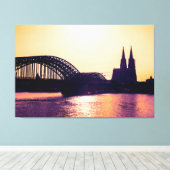 Köln Panorama Sunset mit Kölner Dom Leinwanddruck (Insitu (Holzboden))