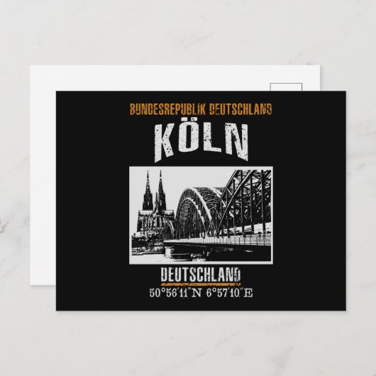Köln Postkarte (Vorne/Hinten)