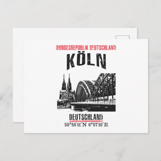 Köln Postkarte (Vorne/Hinten)