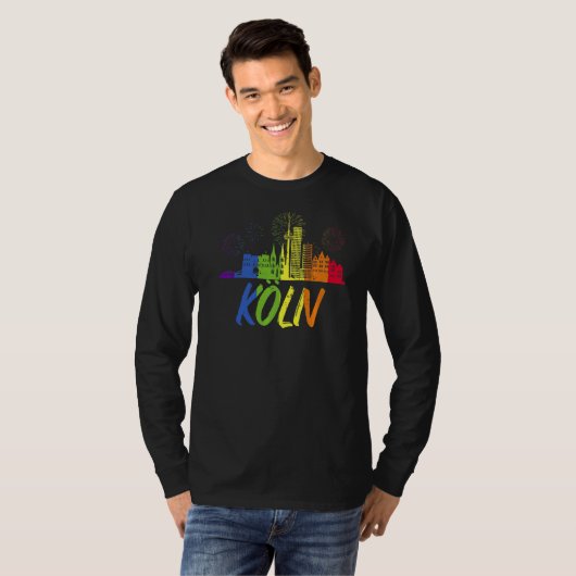 Köln Pride Skyline Pride Parade T-Shirt (Vorne ganz)