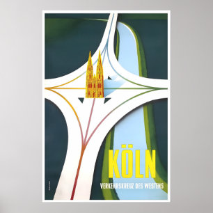 Köln Reiseplakat Deutsche Kunst Vintage Deutschlan Poster