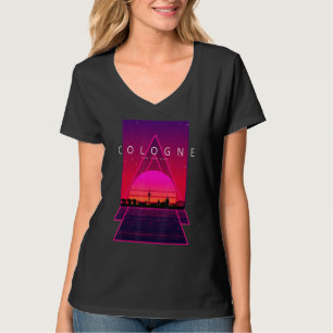 Köln Skyline 80er 90s Vaporwave Ästhetisches Retro T-Shirt