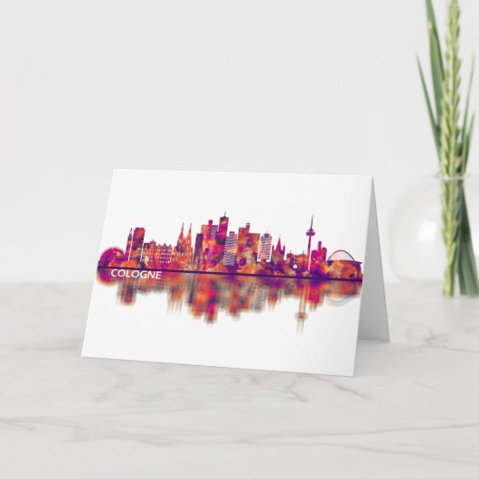 Köln Skyline Feiertagskarte (Vorderseite)