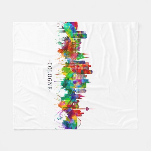 Köln Skyline Fleecedecke (Vorderseite (Horizontal))