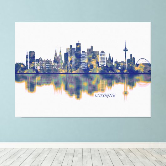 Köln Skyline Leinwanddruck (Insitu (Holzboden))