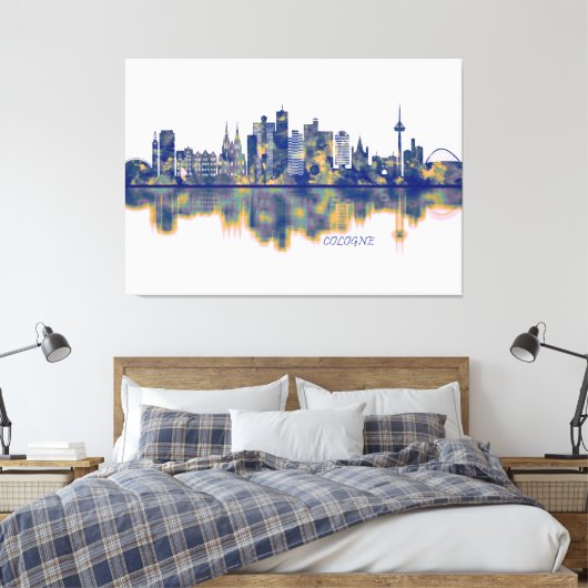 Köln Skyline Leinwanddruck (Insitu (Schlafzimmer))