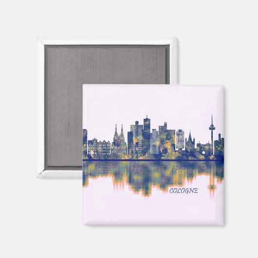 Köln Skyline Magnet (Vorderseite/Rückseite)