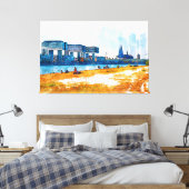 Köln Skyline Panorama colour SketchArt Leinwanddruck (Insitu (Schlafzimmer))