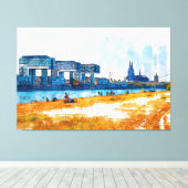 Köln Skyline Panorama colour SketchArt Leinwanddruck (Insitu (Holzboden))
