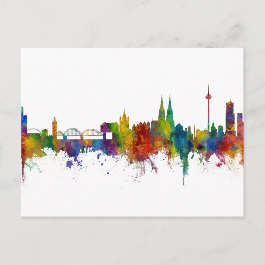 Köln Skyline Postkarte (Vorderseite)