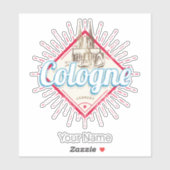 Köln Stadt Deutschland Retro Kathedrale Vintag Aufkleber (Blatt)