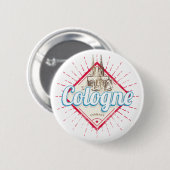 Köln Stadt Deutschland Retro Kathedrale Vintag Button (Vorne & Hinten)