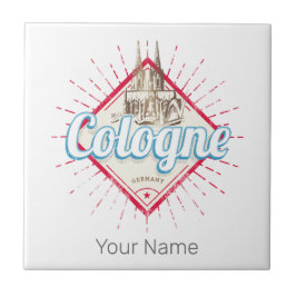 Köln Stadt Deutschland Retro Kathedrale Vintag Fliese