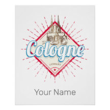 Köln Stadt Deutschland Retro Kathedrale Vintag