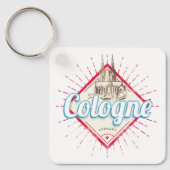 Köln Stadt Deutschland Retro Kathedrale Vintag Schlüsselanhänger (Vorderseite)