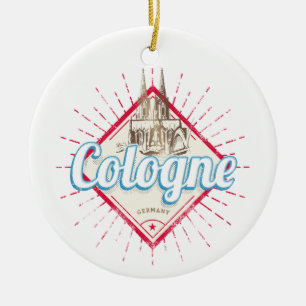 Köln Stadt Deutschland Retro Kathedrale Vintage Keramik Ornament