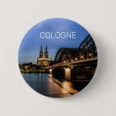 Köln Stadtbild Deutschland Dom Night Souvenir Button (Vorderseite)