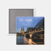 Köln Stadtbild Deutschland Dom Night Souvenir Magnet (Vorderseite/Rückseite)