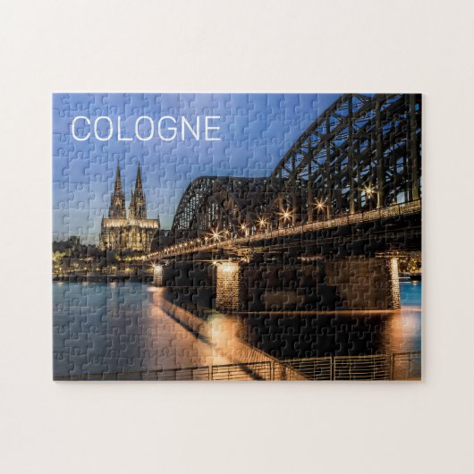 Köln Stadtbild Deutschland Dom Night Souvenir Puzzle (Horizontal)
