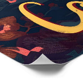 Köln Twilight: Silhouette des Doms am Rhin Poster (Ecke)