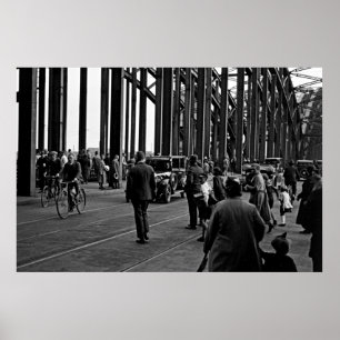 Köln um 1930 – Hohenzollernbrücke – Cologne Poster