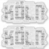 Köln Word Art, Stadtteile Köln Aufkleber (Vorderseite)