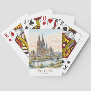 Kölner Deutschland Kathedrale Aquarell Stadt Skyli Spielkarten
